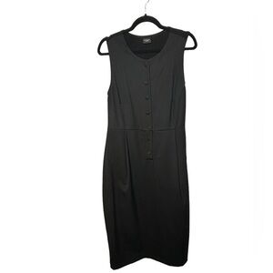 Bitte Kai Rand Academia Sleeveless Midi Half Button Front Size Large Black Dress